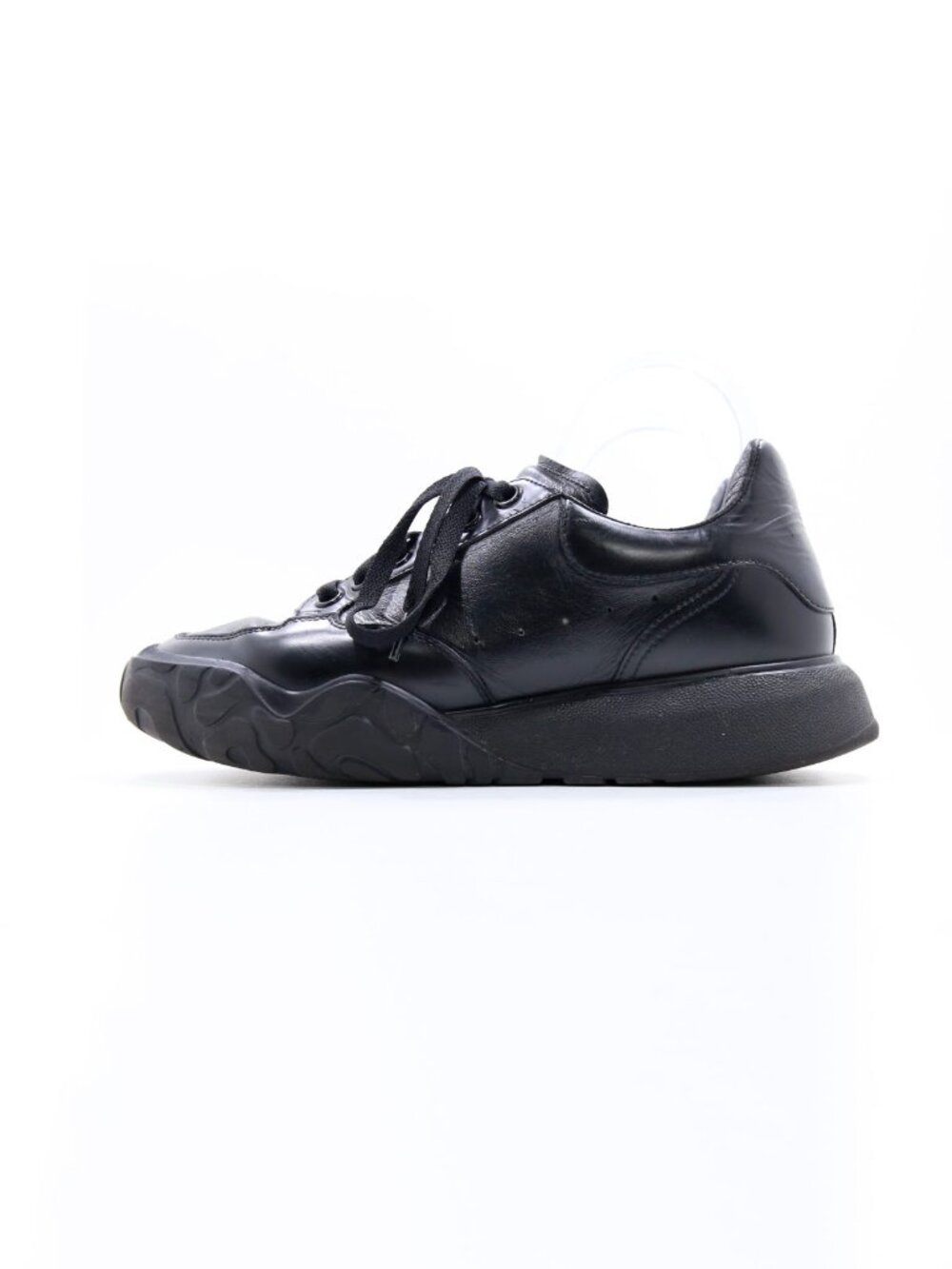 Alexander McQueen Oversized Chunky Court Black Leather Sneakers Women's 9/EU 39
